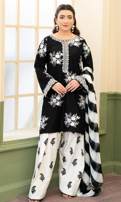 Zara Shahjahan - 3PC (Unstitched) Embroidered Lawn Suit -