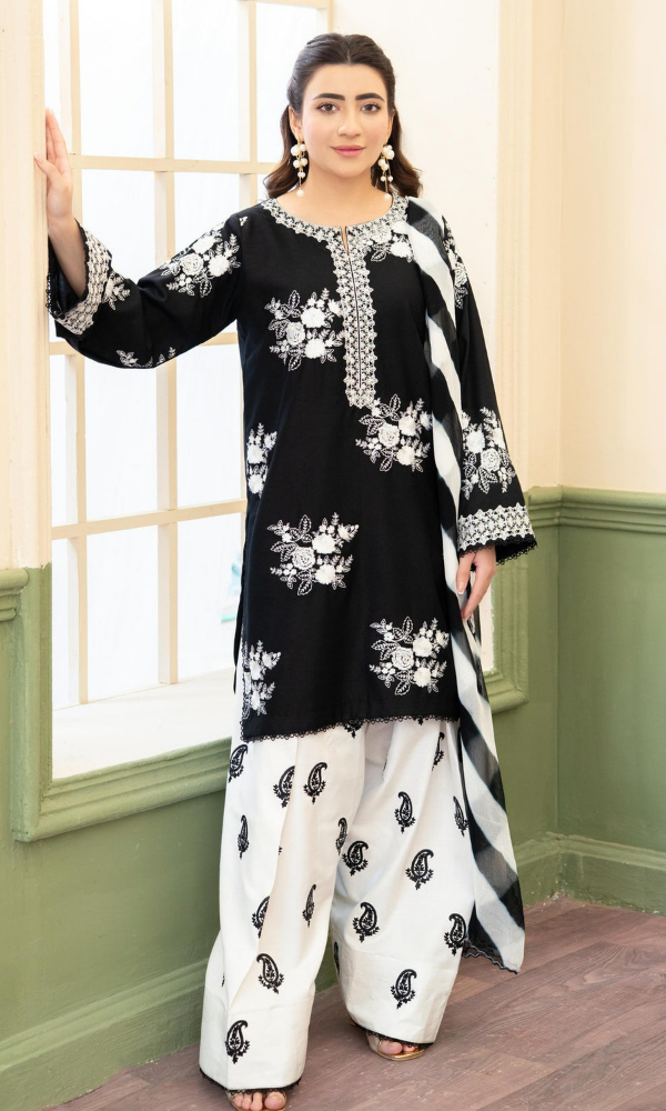 Zara Shahjahan - 3PC (Unstitched) Embroidered Lawn Suit -
