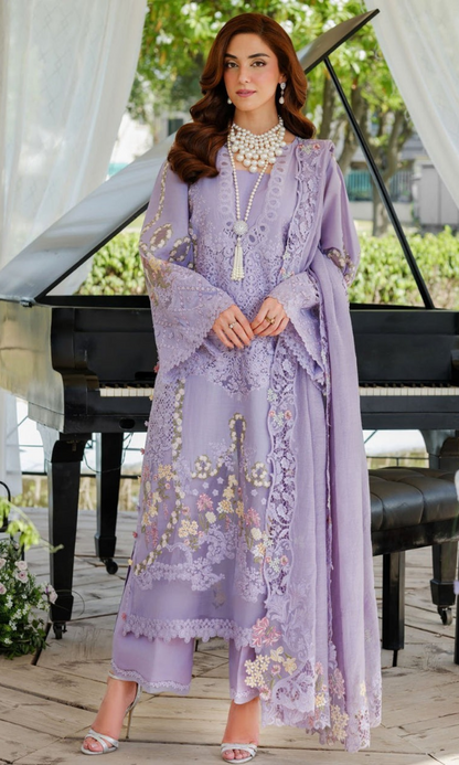 Elaf - 3PC (Unstitched) Embroidered Chikankari Lawn Suit - GKA71