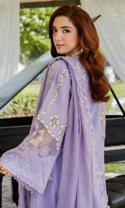 Elaf - 3PC (Unstitched) Embroidered Chikankari Lawn Suit - GKA71
