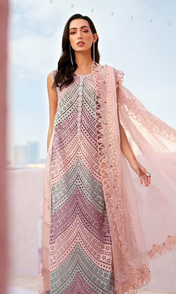 Maria.b - 3PC (Unstitched) Embroidered Chickenkari Lawn Suit - MB01
