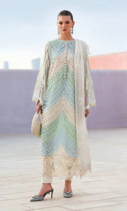 Maria.b - 3PC (Unstitched) Embroidered Chickenkari Lawn Suit - MB02
