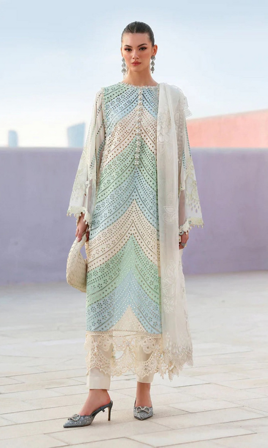 Maria.b - 3PC (Unstitched) Embroidered Chickenkari Lawn Suit - MB02