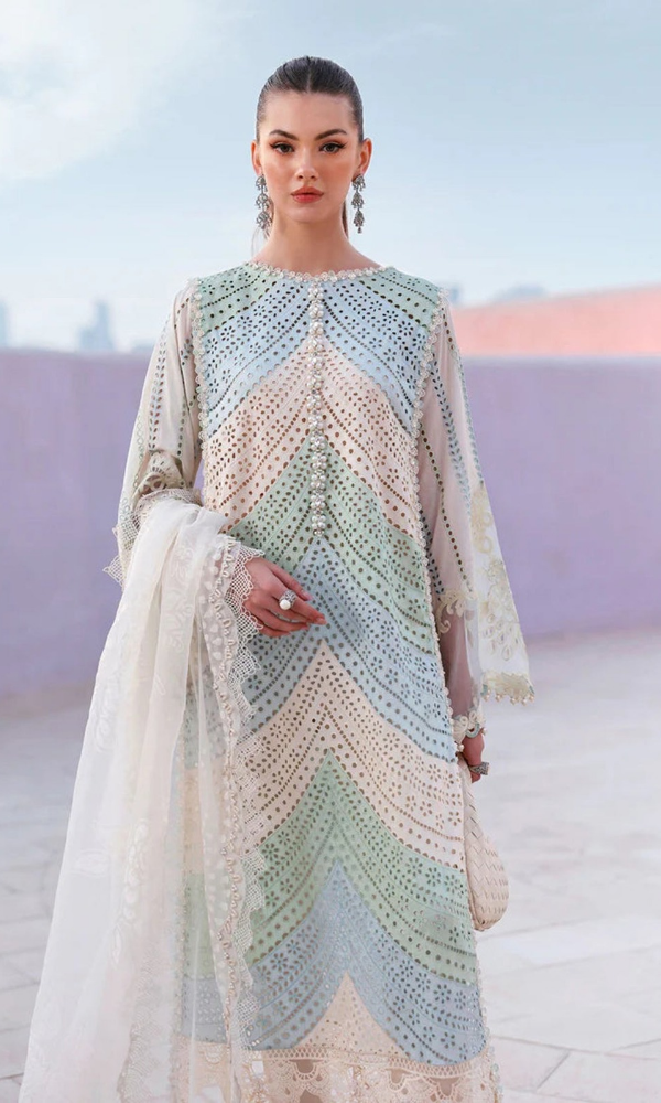 Maria.b - 3PC (Unstitched) Embroidered Chickenkari Lawn Suit - MB02