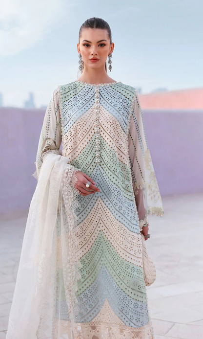 Maria.b - 3PC (Unstitched) Embroidered Chickenkari Lawn Suit - MB02