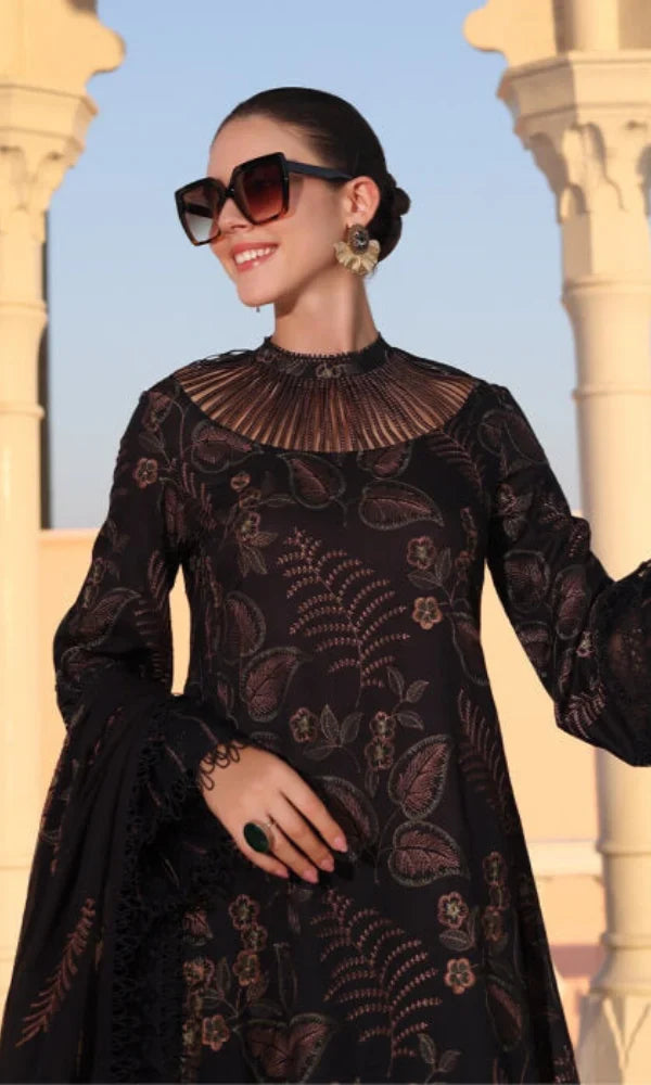 Bareeze - 3PC Heavy Embroidered Lawn Shirt With Embroidered Bamber Chiffon Dupatta  - GKA 6006