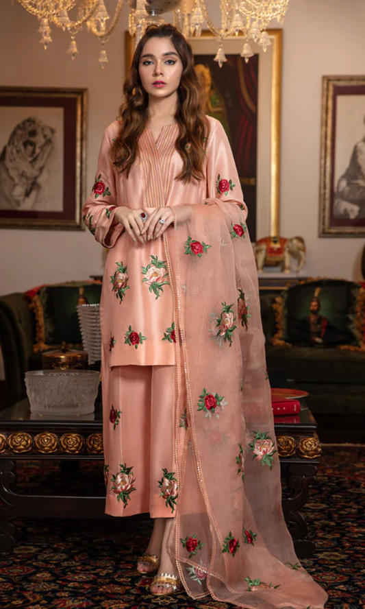 Bareeze - 3PC (Unstitched) Embroidered Shamoz Silk Suit -  BR05