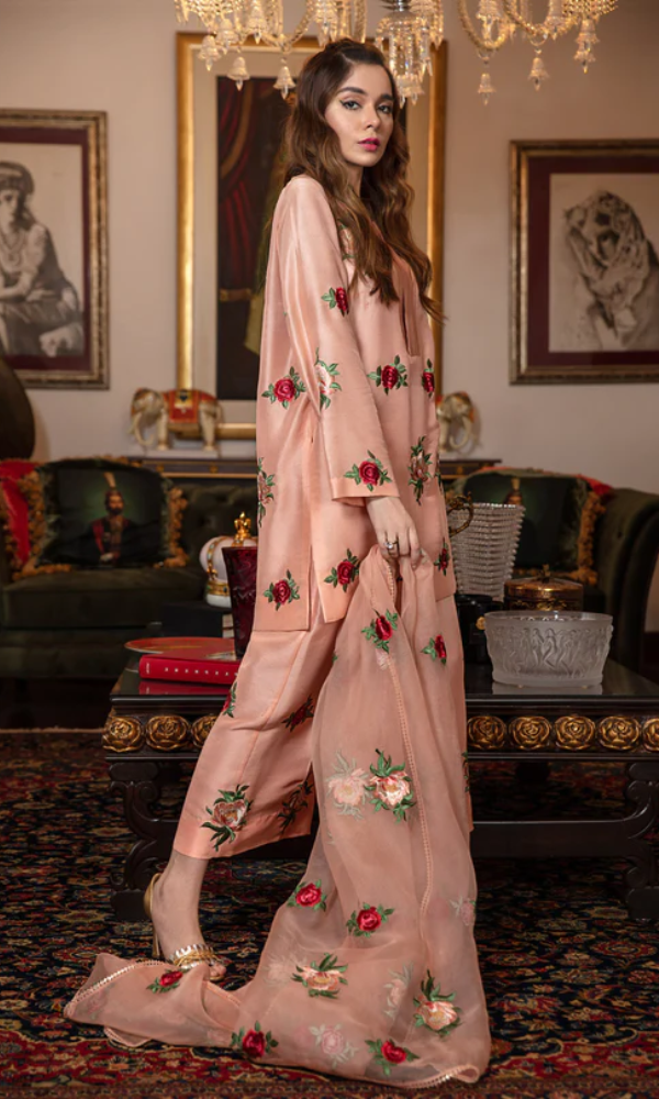 Bareeze - 3PC (Unstitched) Embroidered Shamoz Silk Suit -  BR05