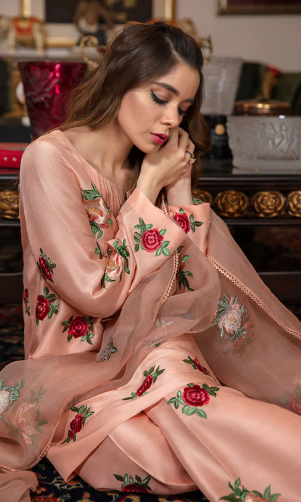 Bareeze - 3PC (Unstitched) Embroidered Shamoz Silk Suit -  BR05