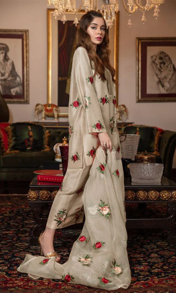 Bareeze - 3PC (Unstitched) Embroidered Shamoz Silk Suit - BR03