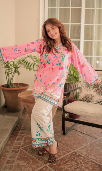 Sui Dhagha - 2PC (Unstitched) Printed Shamoz Silk  Suit - SD011