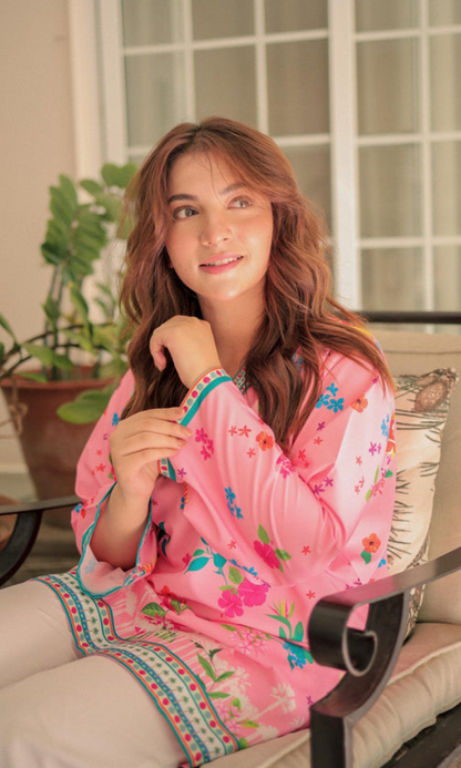 Sui Dhagha - 2PC (Unstitched) Printed Shamoz Silk  Suit - SD011