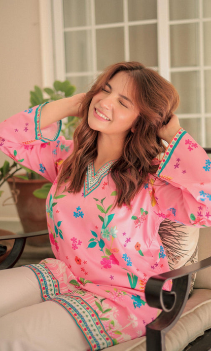 Sui Dhagha - 2PC (Unstitched) Printed Shamoz Silk  Suit - SD011