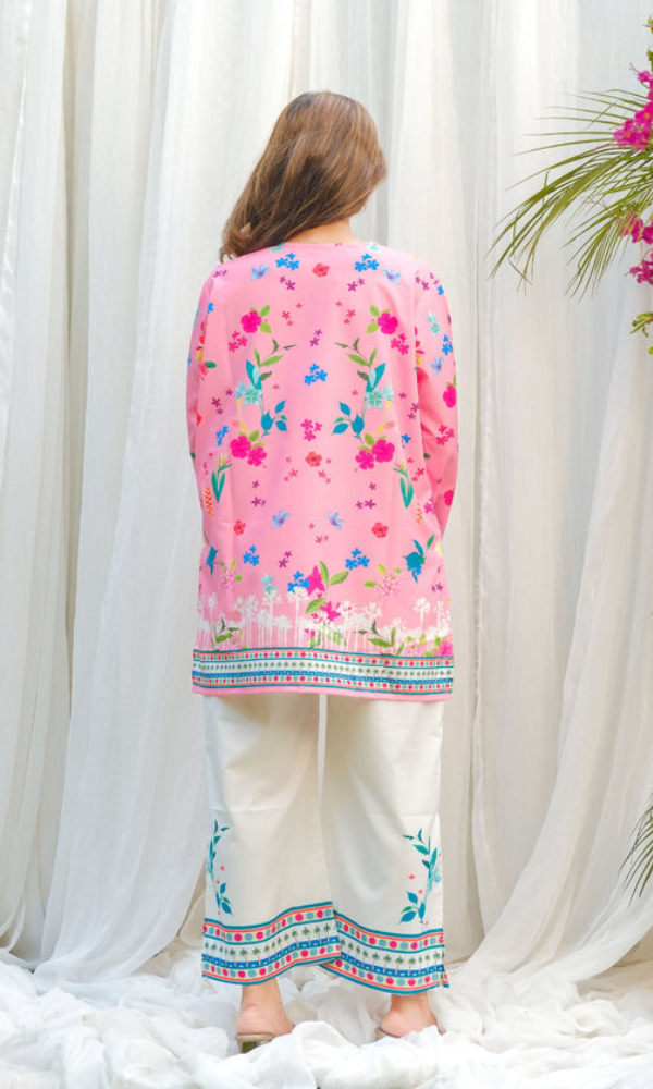 Sui Dhagha - 2PC (Unstitched) Printed Shamoz Silk  Suit - SD011