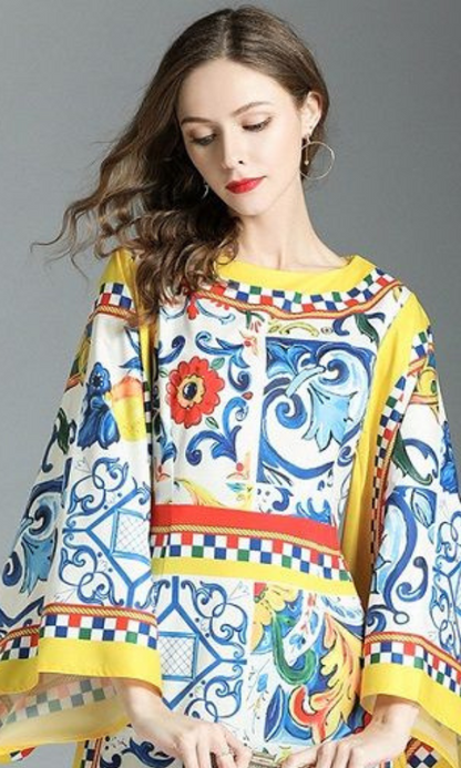 Sui Dhagha - 2PC (Unstitched) Printed Shamoz Silk Suit - SD014