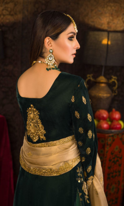 Asim Jofa - 3PC (Unstitched) 9000 Micro Velvet Embroidered Suit