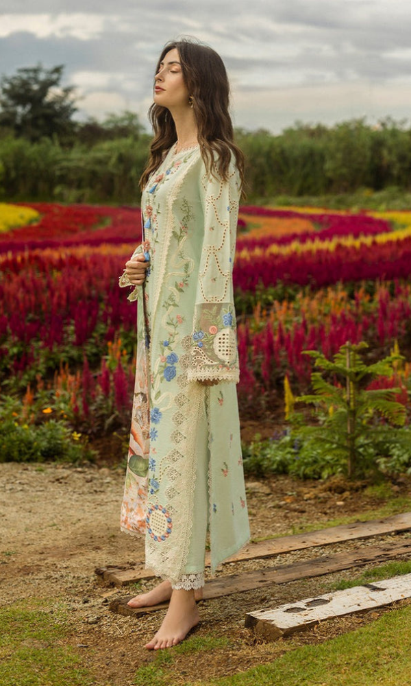 Mushq - 3PC (Unstitched) Chicken Kari Heavy Embroidered Lawn Suit - GKA2454