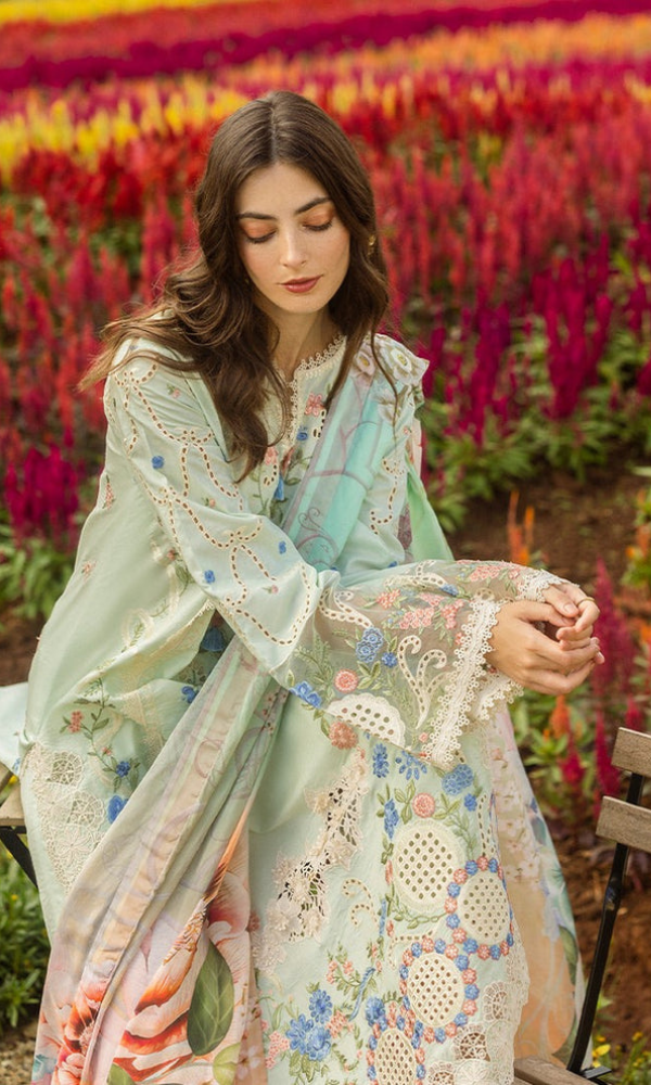 Mushq - 3PC (Unstitched) Chicken Kari Heavy Embroidered Lawn Suit - GKA2454
