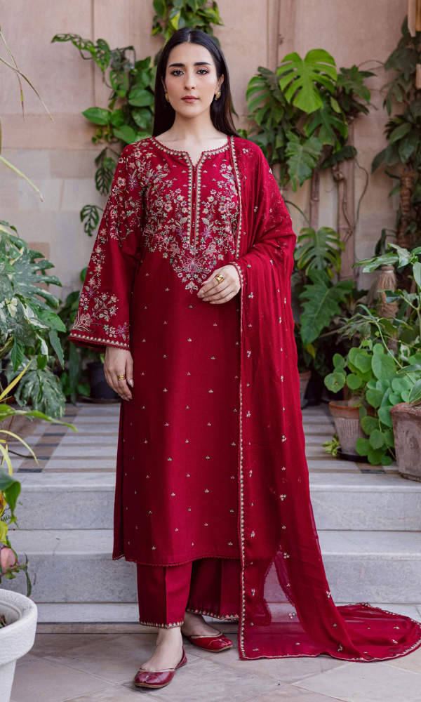 Batik - 3PC (Unstitched) Embroidered Chickenkari Lawn Suit - B