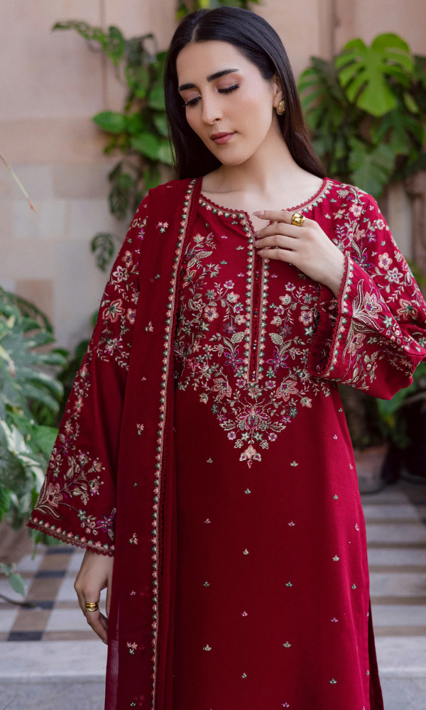 Batik - 3PC (Unstitched) Embroidered Chickenkari Lawn Suit - B