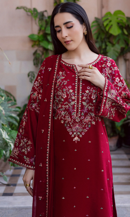 Batik - 3PC (Unstitched) Embroidered Chickenkari Lawn Suit - B