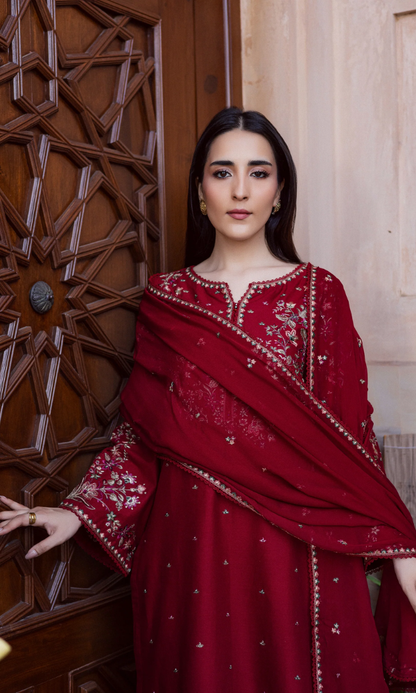 Batik - 3PC (Unstitched) Embroidered Chickenkari Lawn Suit - B