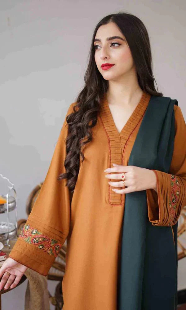 Aisling - 3PC Dhanak Embroidered Shirt With Embroidered Dupatta - GSF049