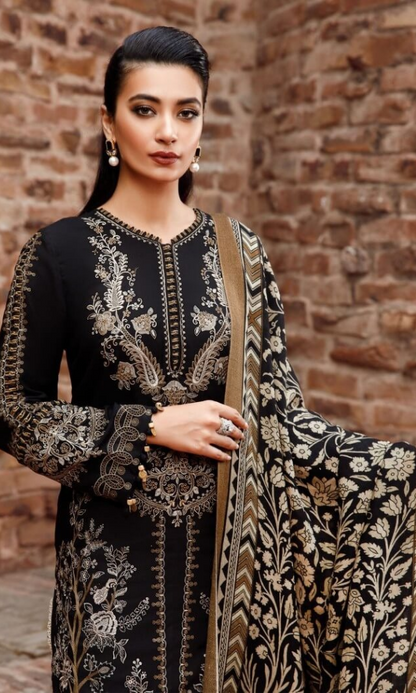 Maria.B - 3PC (Unstitched) Heavy Embroidered Dhanak Suit - MB065