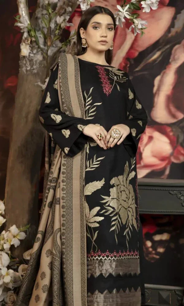 Marjan - 3PC (Unstitched) Dhanak Heavy Embroidered Suit  - GMB7513
