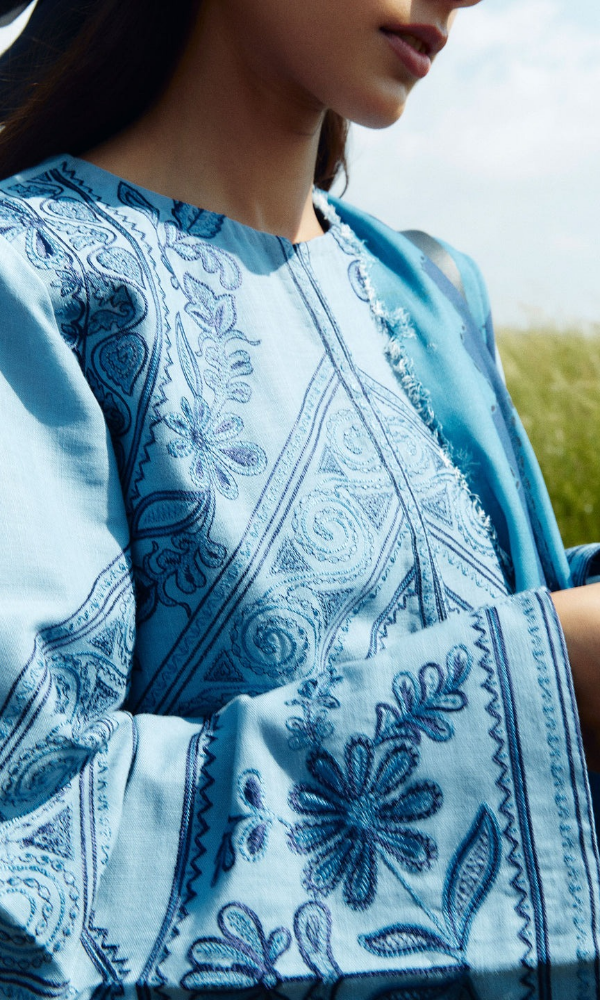 ZARA SHAH JAHAN - 3PC (Unstitched) Embroidered Lawn Suit - GKA7224