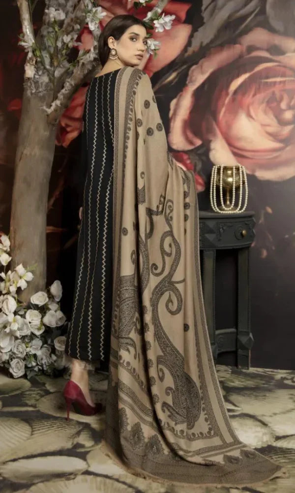 Marjan - 3PC (Unstitched) Dhanak Heavy Embroidered Suit  - GMB7513